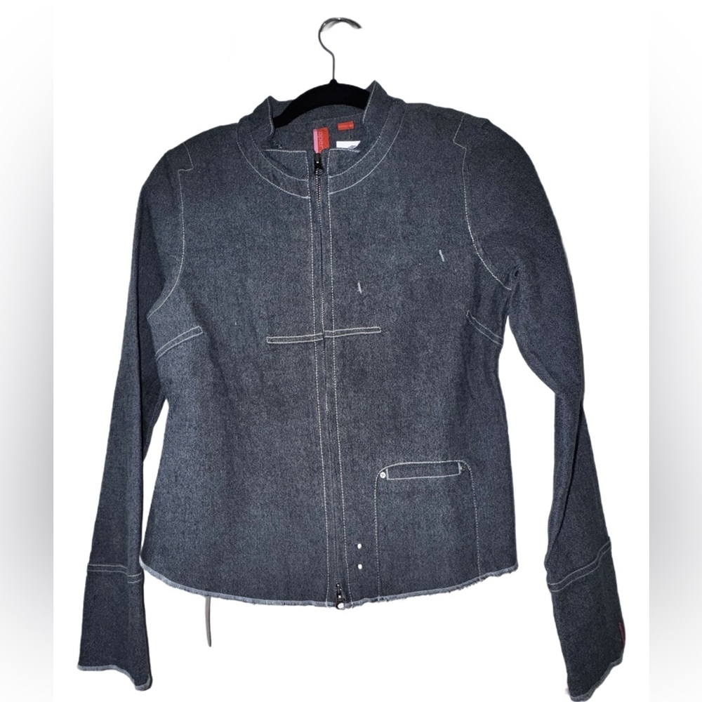 ***NWT*** Denim Jacket with Pink Details & Zippers